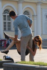 Lena and boyfrend crazy upskirt